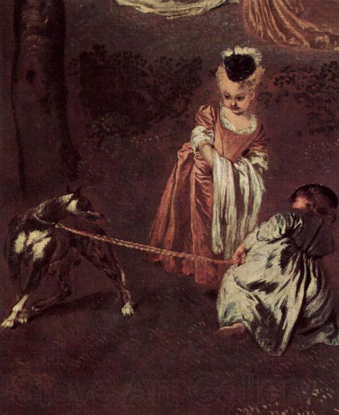 Jean antoine Watteau Vergnegen im Freien (Amusements champetres), Detail Spain oil painting art